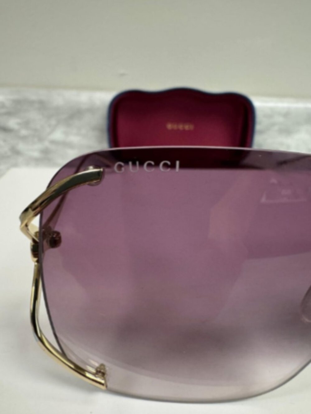 GUCCI | NEW | 0646S | 0646S - 003 | GOLD - BABY BLUE | GRADIENT VIOLET - Picture 3 of 4